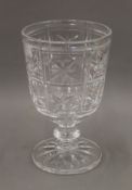 A Stuart cut crystal glass vase. 21.5 cm high.