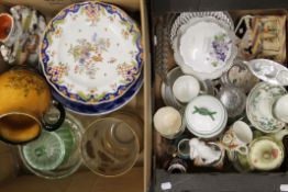 Two boxes of miscellaneous ceramics and glass.