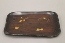 A 19th century Oriental hardwood (possibly zitan) rectangular shape waiter,