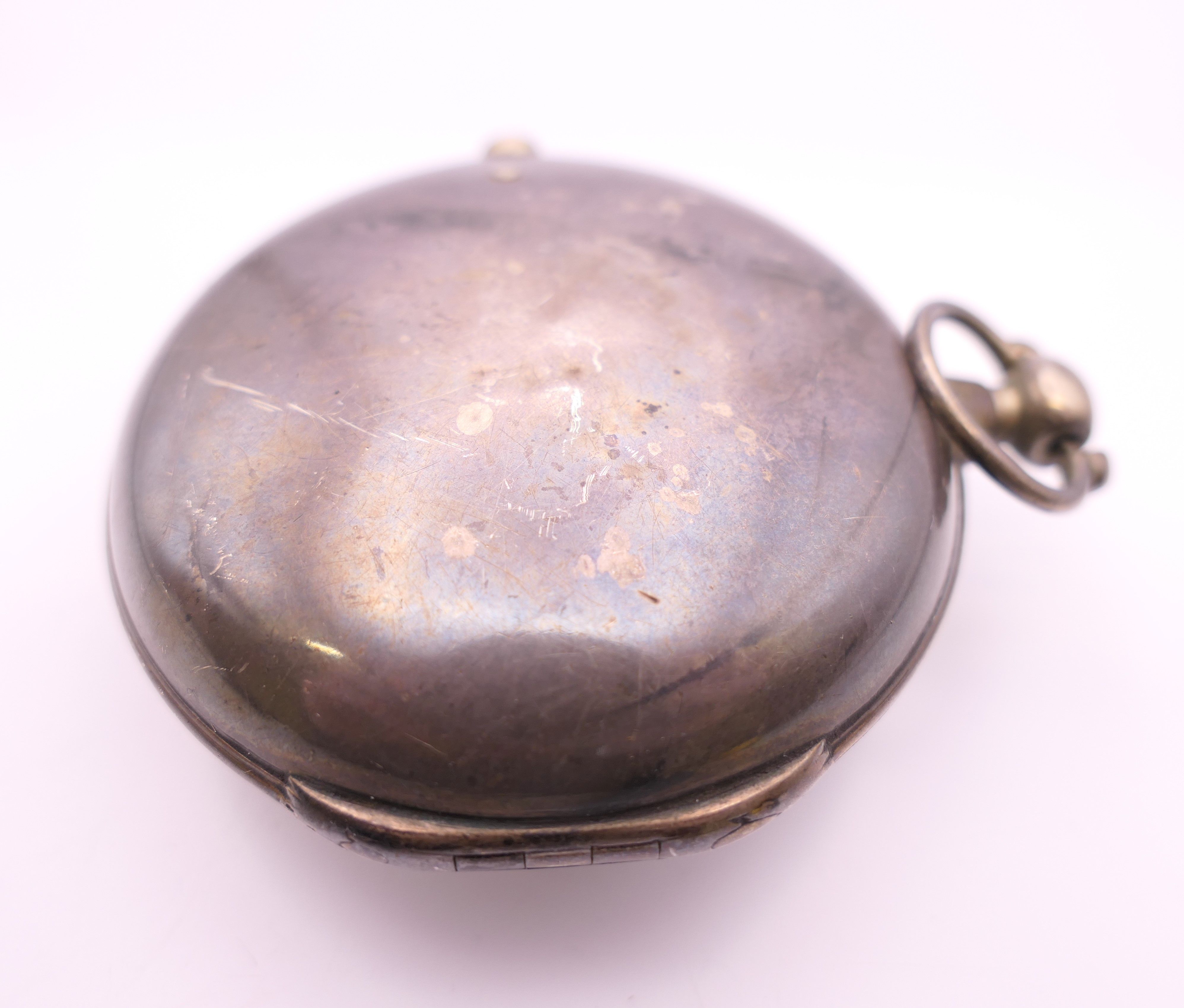 A Georgian silver pair case pocket watch, Wm Moorehouse, London, hallmarked 1800. 5.5 cm diameter. - Image 3 of 13