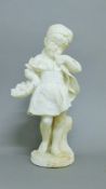 A marble model of a girl. 35 cm high.