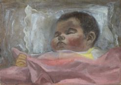 TERESA D'ELIA (1918-2011) American, Sleeping Baby and a Portrait of a Lady,