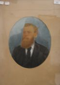 A late 19th/early 20th century Portrait of a Bearded Gentleman, framed and glazed. 49.5 x 61.