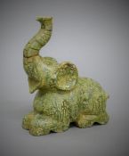 A jade elephant. 20 cm high.