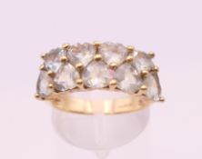 A 9 ct gold dress ring. Ring size N. 4.8 grammes total weight.