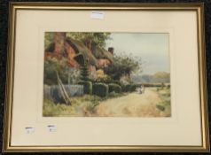 H HUGHES RICHARDSON, Cowslip Cottage, Milkingpen Lane, Old Basing, Hampshire, watercolour,