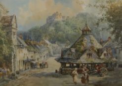 WALTER HENRY SWEET, The Yarn Market, Dunster Near Taunton, watercolour, framed and glazed.