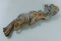 A decorative ruyi sceptre. 43 cm long.