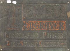 A Victorian engravers sign. 45.5 cm wide.