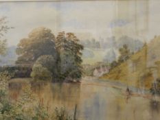 19TH CENTURY SCHOOL, British, The Tranquil Stream, watercolour, initialled G.C.B, framed and glazed.