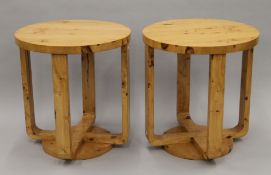 A pair of Art Deco style side tables. 60 cm diameter.