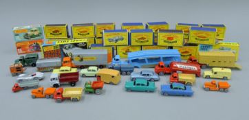 A collection of various boxed and unboxed Matchbox toys,