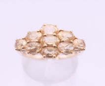 A 9 ct gold Gemporia ring. Ring size N/O. 2.7 grammes total weight.