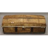 A 19th century hide covered domed trunk. 103 cm wide.