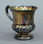 A silver Christening mug. 8.5 cm high. 132.4 grammes.