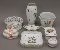 A quantity of various Herend porcelain, including a vase. 22 cm high.