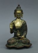 A bronze model of buddha. 22 cm high.