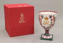 A large Weymss 1880-1980 Commemorative boxed goblet 314/500, in fitted case by Royal Doulton.