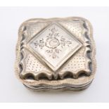 A Dutch silver snuff box. 5 cm square.