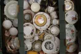 Three boxes of miscellaneous decorative porcelain.