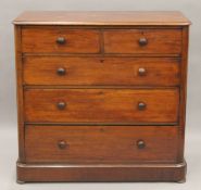 A Victorian mahogany chest of drawers. 113 cm wide.
