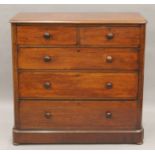 A Victorian mahogany chest of drawers. 113 cm wide.