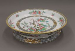 A Minton porcelain footed dish. 30 cm diameter.