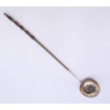 A baleen handled unmarked silver toddy ladle. 34.5 cm long.