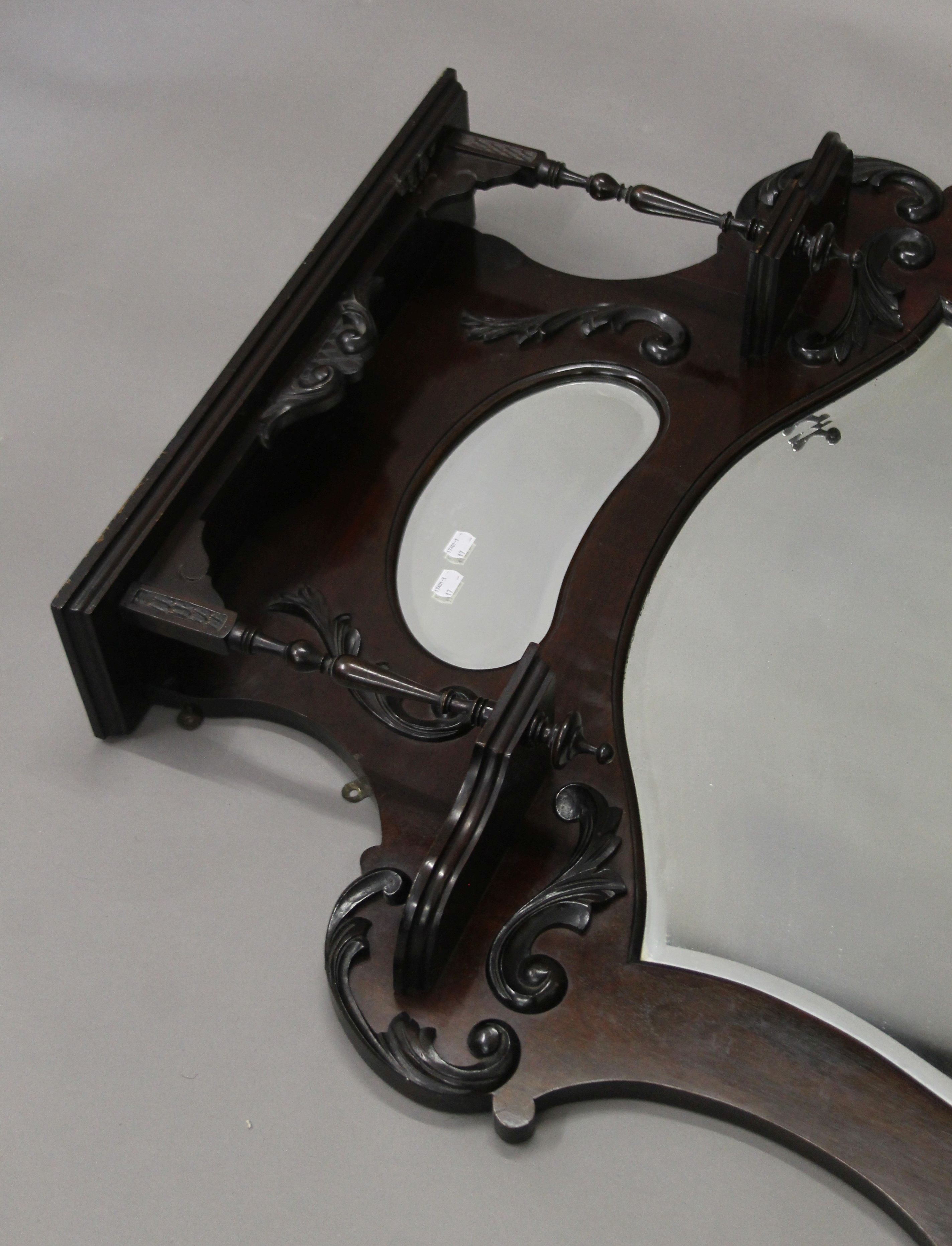 A late Victorian mahogany over mantle mirror. 125 cm wide. - Image 2 of 4