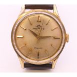 A Movado gold plated stainless steel Kingmatic automatic wristwatch, ref 55179,