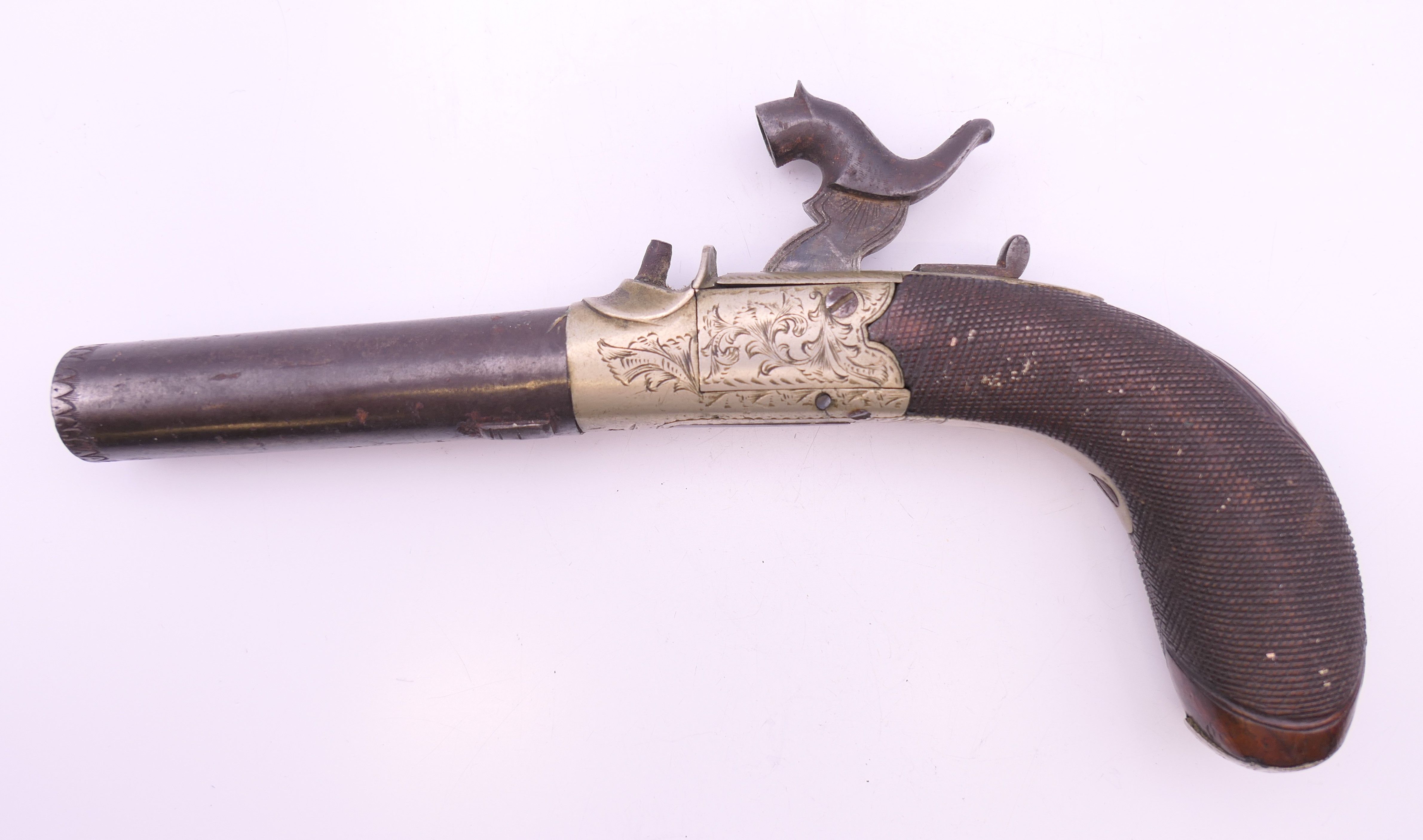 A 19th century percussion pistol. Approximately 18 cm long. - Image 2 of 8