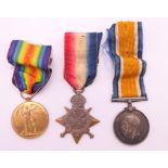 A trio of first world war medals awarded to 35116 DVR T BARRATT RA.