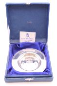 A Queen Elizabeth II Diamond Jubilee 1952-2012 Armada dish, boxed. 9.5 cm diameter.
