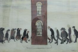 L S LOWRY (1887-1976) British (AR), The Meeting Place, print,