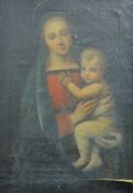 18TH/19TH CENTURY SCHOOL, The Madonna and Child, oil on canvas relined, framed. 36 x 51.5 cm.