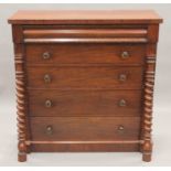 A Victorian mahogany Scottish chest of drawers. 127 cm wide.