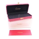 A vacant Cartier pen box in original exterior box with Cartier booklet. 18 x 8 cm.