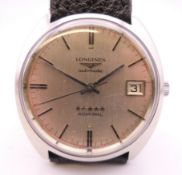 A Longines stainless steel Admiral 5 Stars automatic wristwatch, circa 1970s,