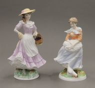 Two Royal Worcester limited edition figures, A Farmers Wife and Autumn. The former 20 cm high.