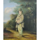 Attributed to WILLIAM HENRY HUNT (1790-1864) British, The Young Vagabond, oil on canvas, framed.