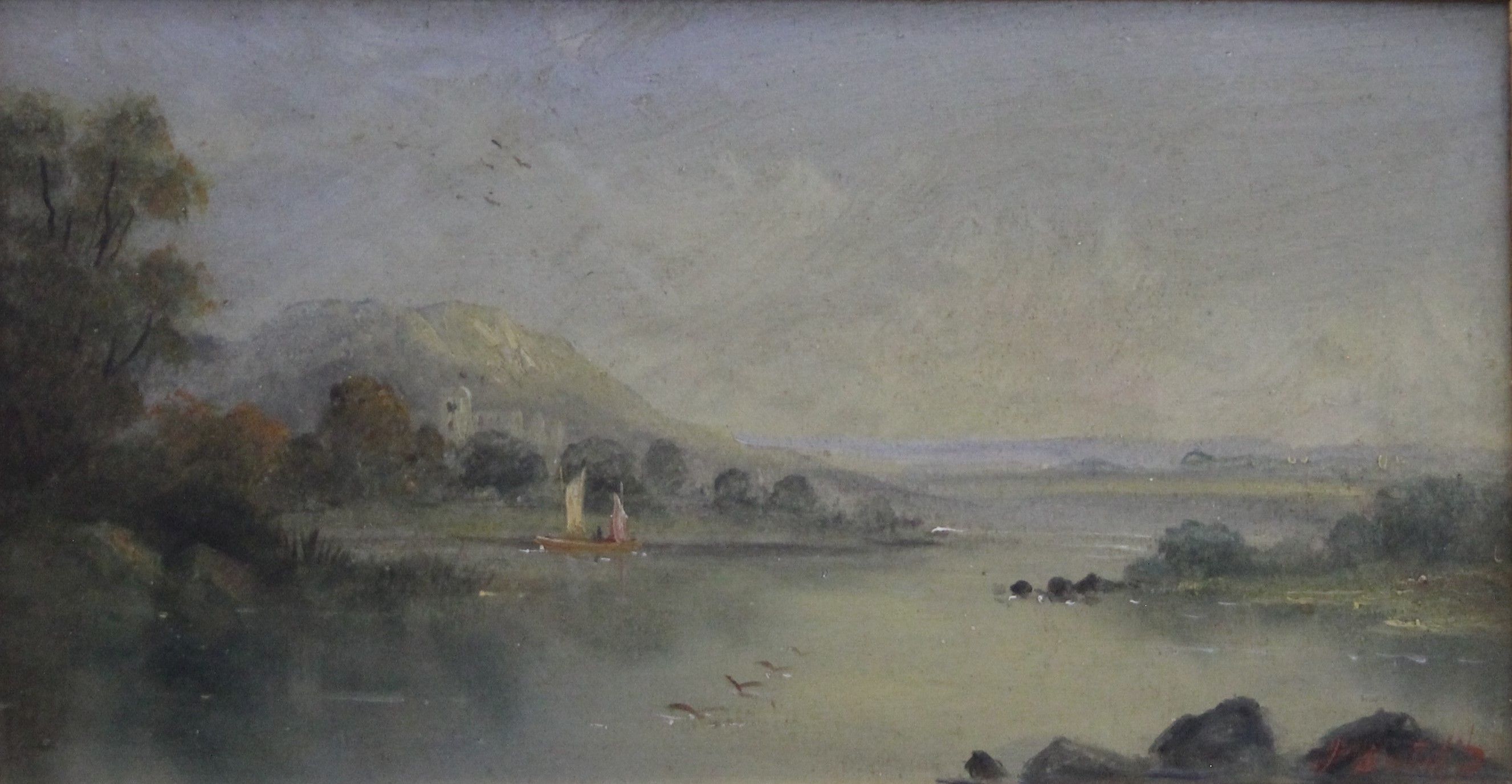 19TH CENTURY SCHOOL, A Lake Drummond (Ireland), oil on board; together with A French Cottage,