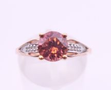 A 10 K gold Gemporia ring. Ring size N/O. 2.3 grammes total weight.