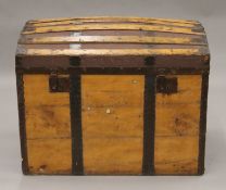 A Victorian domed top trunk. 85 cm wide.