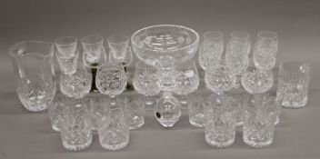 A quantity of cut glass, including glasses, a jug, etc.