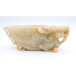 A small Chinese hardstone libation cup. 8.5 x 3.5 cm.