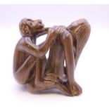 An erotic netsuke. 4.5 cm high.