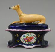 A 19th century Staffordshire pottery inkstand,