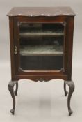 A late Victorian mahogany glazed display cabinet. 55 cm wide.