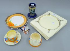A quantity of porcelain, including Doulton, Clarice Cliff and Royal Crown Derby.