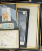 A collection of framed engravings, etc.